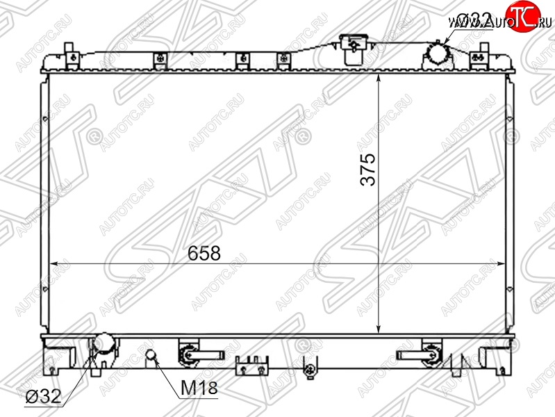 6 249 р. Радиатор двигателя SAT (пластинчатый, 2.0/2.5, МКПП)  Honda Inspire  2 - Saber  1  с доставкой в г. Екатеринбург