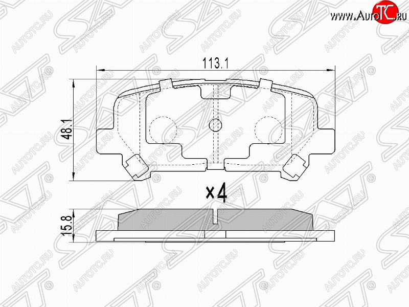 1 189 р. Комплект задних тормозных колодок SAT  Honda Pilot  YF4 (2008-2015) дорестайлинг, рестайлинг  с доставкой в г. Екатеринбург