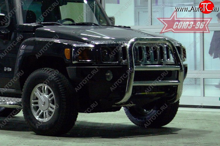 19 439 р. Защита переднего бампера Souz-96 (d76) HUMMER H3 (2005-2010)  с доставкой в г. Екатеринбург