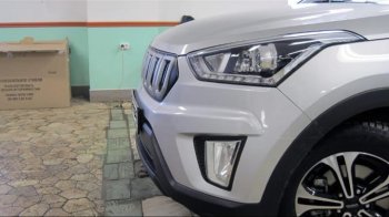 8 099 р. Решётка радиатора Next Hyundai Creta GS рестайлинг (2019-2021) (цвет: Чёрный матовый с серебристым выделением ноздрей)  с доставкой в г. Екатеринбург. Увеличить фотографию 2