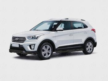 Защита переднего бампера (Ø57 дуга-d57 уголки+клыки) SLITKOFF Hyundai Creta GS рестайлинг (2019-2021) ()