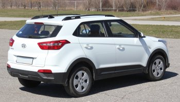 8 199 р. Комплект рейлингов АПС  Hyundai Creta  GS (2015-2021) дорестайлинг, рестайлинг (Серебристые без поперечин )  с доставкой в г. Екатеринбург. Увеличить фотографию 7