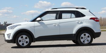 9 649 р. Комплект рейлингов АПС  Hyundai Creta  GS (2015-2021) дорестайлинг, рестайлинг (Серебристые без поперечин )  с доставкой в г. Екатеринбург. Увеличить фотографию 8