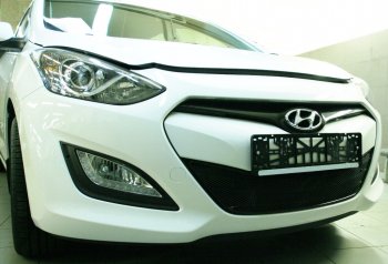 1 599 р. Сетка в воздухозаборник бампера Arbori (15 мм) Hyundai I30 2 GD дорестайлинг универсал (2011-2015) (Черная)  с доставкой в г. Екатеринбург. Увеличить фотографию 2