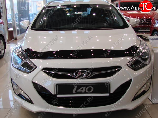 2 879 р. Дефлектор капота SIM Hyundai I40 1 VF дорестайлинг седан (2011-2015)  с доставкой в г. Екатеринбург