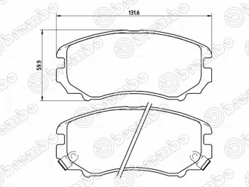 3 189 р. Комплект передних тормозных колодок BREMBO KIA Soul PS дорестайлинг (2014-2016)  с доставкой в г. Екатеринбург. Увеличить фотографию 1