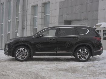 15 799 р. Пороги из трубы d63 Russtal Hyundai Santa Fe TM дорестайлинг (2018-2021) (Вариант 1 (со скосами на торцах))  с доставкой в г. Екатеринбург. Увеличить фотографию 2