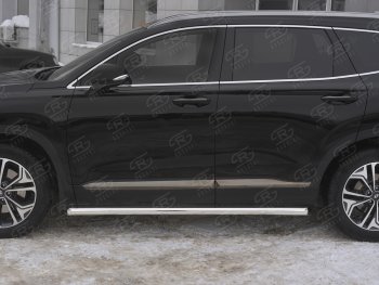 15 799 р. Пороги из трубы d63 Russtal Hyundai Santa Fe TM дорестайлинг (2018-2021) (Вариант 1 (со скосами на торцах))  с доставкой в г. Екатеринбург. Увеличить фотографию 3