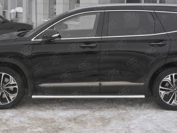 31 649 р. Пороги из трубы 120х60 овал с проступью Russtal Hyundai Santa Fe TM дорестайлинг (2018-2021)  с доставкой в г. Екатеринбург. Увеличить фотографию 3