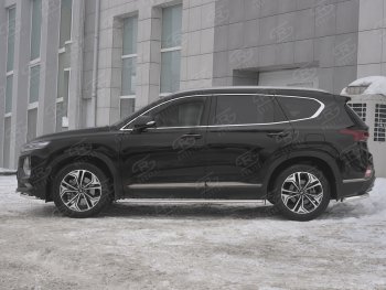 20 999 р. Пороги из труб 75х42 с проступью Russtal Hyundai Santa Fe TM дорестайлинг (2018-2021)  с доставкой в г. Екатеринбург. Увеличить фотографию 2