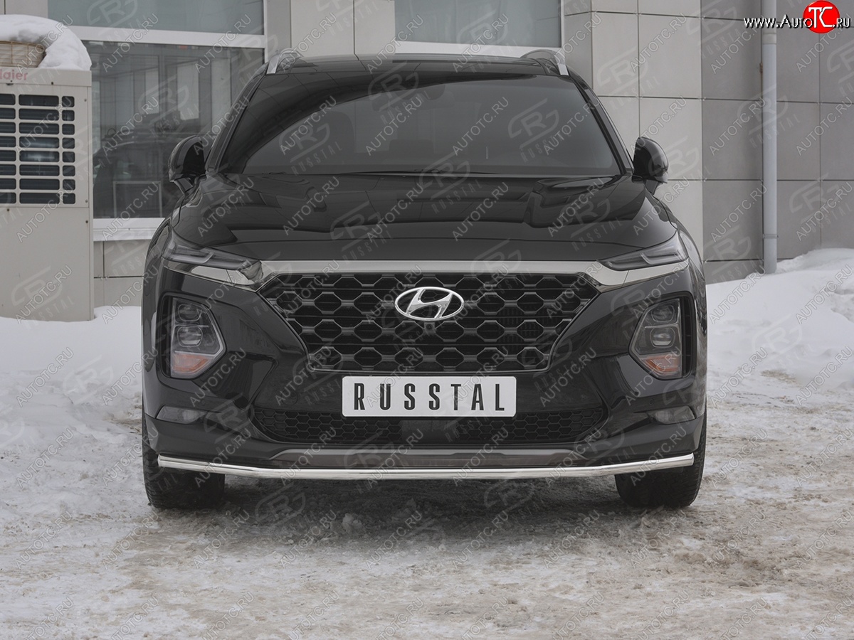 15 499 р. Защита переднего бампера (Ø42 мм, нержавейка) SLITKOFF Hyundai Santa Fe TM дорестайлинг (2018-2021)  с доставкой в г. Екатеринбург