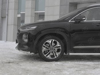 19 299 р. Защита переднего бампера из труб d42 SLITKOFF Hyundai Santa Fe TM дорестайлинг (2018-2021)  с доставкой в г. Екатеринбург. Увеличить фотографию 2