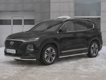 19 299 р. Защита переднего бампера из труб d42 SLITKOFF Hyundai Santa Fe TM дорестайлинг (2018-2021)  с доставкой в г. Екатеринбург. Увеличить фотографию 4