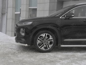 16 699 р. Защита переднего бампера (Ø63 мм, нержавейка) SLITKOFF Hyundai Santa Fe TM дорестайлинг (2018-2021)  с доставкой в г. Екатеринбург. Увеличить фотографию 3