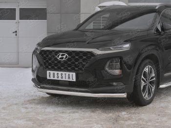 16 699 р. Защита переднего бампера (Ø63 мм, нержавейка) SLITKOFF Hyundai Santa Fe TM дорестайлинг (2018-2021)  с доставкой в г. Екатеринбург. Увеличить фотографию 4