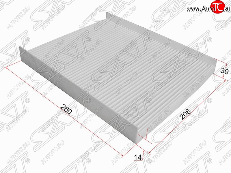 299 р. Фильтр салонный SAT (260х208х30 mm)  Hyundai Santa Fe ( CM,  DM) (2006-2019) дорестайлинг, рестайлинг, дорестайлинг, рестайлинг  с доставкой в г. Екатеринбург