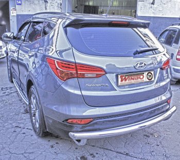 11 599 р. Защита заднего бампера WINBO (Ø60 мм, нержавейка)  Hyundai Santa Fe  DM (2012-2016) дорестайлинг  с доставкой в г. Екатеринбург. Увеличить фотографию 1