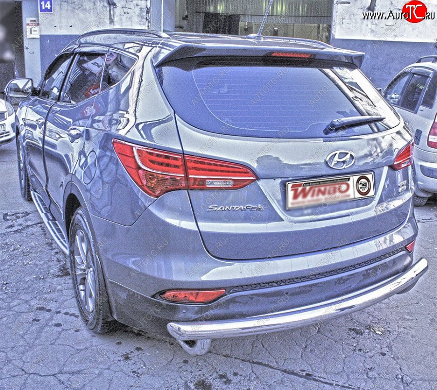 11 599 р. Защита заднего бампера WINBO (Ø60 мм, нержавейка)  Hyundai Santa Fe  DM (2012-2016) дорестайлинг  с доставкой в г. Екатеринбург