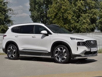 14 599 р. Защита переднего бампера (Ø63 мм, нержавейка) Russtal Hyundai Santa Fe TM рестайлинг (2020-2022)  с доставкой в г. Екатеринбург. Увеличить фотографию 3