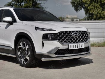 Защита переднего бампера (Ø63 мм, нержавейка) Russtal Hyundai Santa Fe TM рестайлинг (2020-2022)