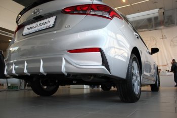 4 999 р. Накладка заднего бампера Автократ Hyundai Solaris HCR седан дорестайлинг (2017-2020) (Неокрашенная)  с доставкой в г. Екатеринбург. Увеличить фотографию 4