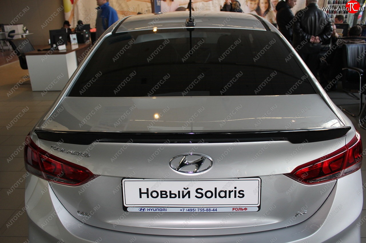 3 899 р. Спойлер на крышку багажника Автократ Hyundai Solaris HCR седан дорестайлинг (2017-2020) (Неокрашенный)  с доставкой в г. Екатеринбург