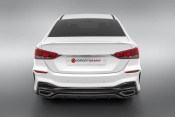 17 999 р. Задний бампер Quant  Hyundai Solaris  HCR (2017-2022) седан дорестайлинг, седан рестайлинг (Без отверстий под парктроник, Неокрашенный)  с доставкой в г. Екатеринбург. Увеличить фотографию 1