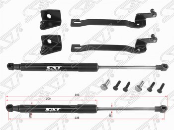 Упор капота SAT (газовый, 2 шт.) Hyundai Solaris RBr хэтчбэк рестайлинг (2014-2017)