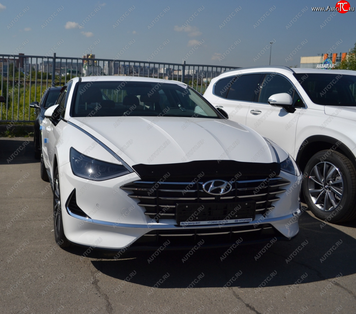 2 799 р. Дефлектор капота SIM  Hyundai Sonata  DN8 (2019-2022)  с доставкой в г. Екатеринбург