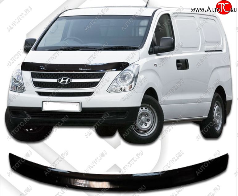 1 999 р. Дефлектор капота CA-Plastic  Hyundai Starex/Grand Starex/H1  TQ (2007-2018) дорестайлинг, рестайлинг (Classic черный, Без надписи)  с доставкой в г. Екатеринбург