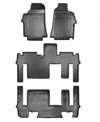 5 289 р. Коврики салонные Noplast (3 ряда) Hyundai Starex/Grand Starex/H1 TQ 2-ой рестайлинг (2017-2022) (Серый)  с доставкой в г. Екатеринбург. Увеличить фотографию 1