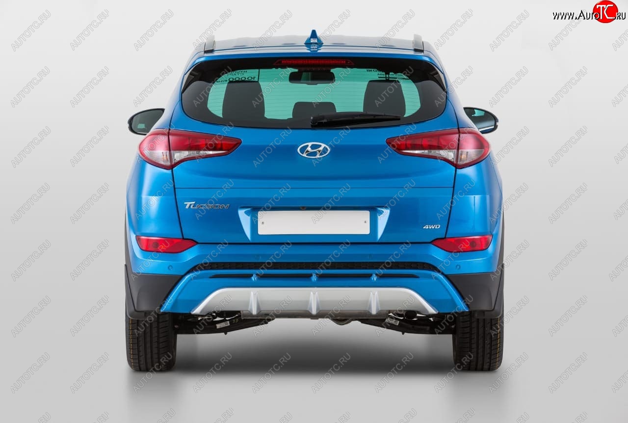 11 799 р. Накладка заднего бампера YT  Hyundai Tucson  TL (2015-2018) дорестайлинг (Неокрашенная)  с доставкой в г. Екатеринбург