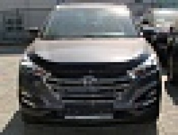 2 799 р. Дефлектор капота SIM  Hyundai Tucson  TL (2015-2018) дорестайлинг  с доставкой в г. Екатеринбург. Увеличить фотографию 2