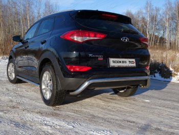 20 999 р. Защита заднего бампера ТСС (нержавейка d 60,3 мм) (кенгурин)  Hyundai Tucson  TL (2015-2018) дорестайлинг  с доставкой в г. Екатеринбург. Увеличить фотографию 1