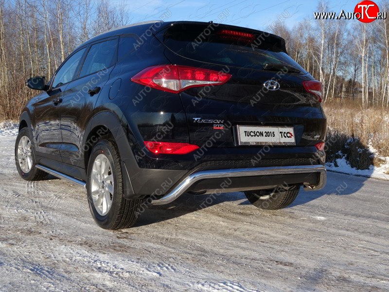 20 999 р. Защита заднего бампера ТСС (нержавейка d 60,3 мм) (кенгурин)  Hyundai Tucson  TL (2015-2018) дорестайлинг  с доставкой в г. Екатеринбург