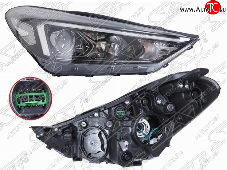 22 449 р. Правая передняя фара SAT (LED) Hyundai Tucson TL рестайлинг (2018-2021)  с доставкой в г. Екатеринбург