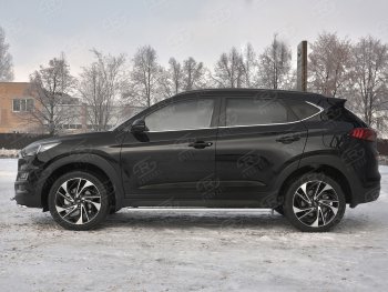 21 749 р. Защита порогов (Ø75x42 мм с проступью, нержавейка) Russtal Hyundai Tucson TL рестайлинг (2018-2021)  с доставкой в г. Екатеринбург. Увеличить фотографию 3