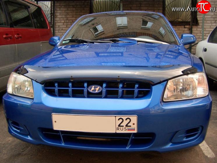 2 699 р. Дефлектор капота NovLine Hyundai Accent седан ТагАЗ (2001-2012)  с доставкой в г. Екатеринбург