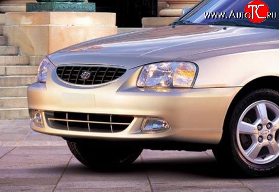 3 599 р. Передний бампер Стандартный Hyundai Accent седан ТагАЗ (2001-2012) (Окрашенный)  с доставкой в г. Екатеринбург