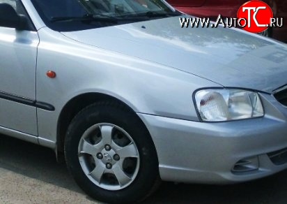 4 999 р. Переднее правое крыло Стандартное Hyundai Accent седан ТагАЗ (2001-2012) (Окрашенное)  с доставкой в г. Екатеринбург