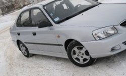 4 099 р. Пороги накладки Style  Hyundai Accent  седан ТагАЗ (2001-2012) (Неокрашенные)  с доставкой в г. Екатеринбург. Увеличить фотографию 2