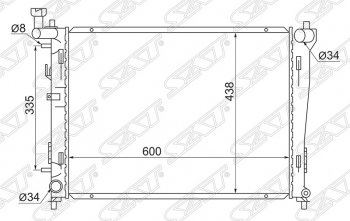 Радиатор двигателя  SAT (трубчатый, 1.4/1.6/2.0, АКПП) Hyundai Elantra HD (2006-2011)