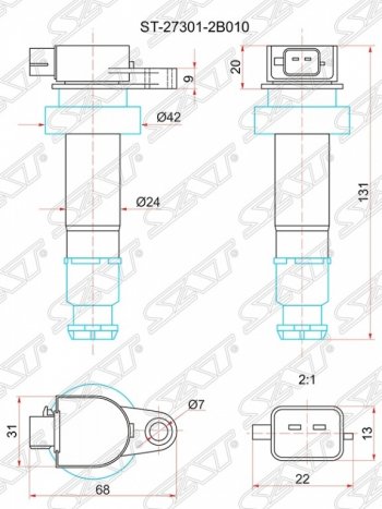 Катушка зажигания SAT Hyundai Solaris RBr седан дорестайлинг (2010-2014)