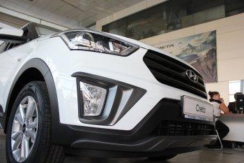 5 649 р. Накладка на передний бампер АвтоКрат Hyundai Creta GS дорестайлинг (2015-2019) (Неокрашенная)  с доставкой в г. Екатеринбург. Увеличить фотографию 2