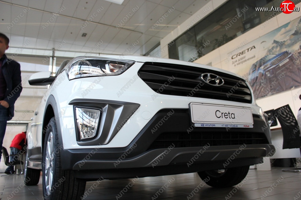 5 649 р. Накладка на передний бампер АвтоКрат Hyundai Creta GS дорестайлинг (2015-2019) (Неокрашенная)  с доставкой в г. Екатеринбург