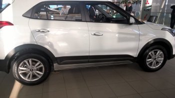 7 349 р. Пластиковые пороги АвтоКрат Hyundai Creta GS дорестайлинг (2015-2019) (Неокрашенные)  с доставкой в г. Екатеринбург. Увеличить фотографию 3