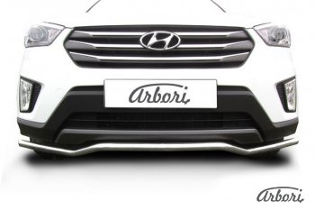 4 799 р. Защита переднего бампера Arbori (волна, нержавейка, 1 труба d42 mm). Hyundai Creta GS дорестайлинг (2015-2019)  с доставкой в г. Екатеринбург. Увеличить фотографию 2