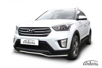 4 799 р. Защита переднего бампера Arbori (волна, нержавейка, 1 труба d42 mm). Hyundai Creta GS дорестайлинг (2015-2019)  с доставкой в г. Екатеринбург. Увеличить фотографию 1