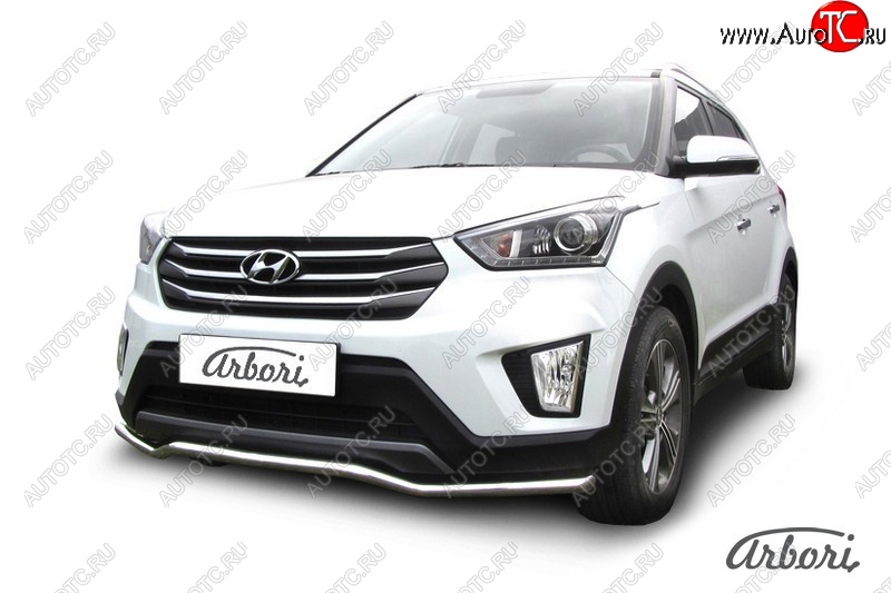 4 799 р. Защита переднего бампера Arbori (волна, нержавейка, 1 труба d42 mm). Hyundai Creta GS дорестайлинг (2015-2019)  с доставкой в г. Екатеринбург