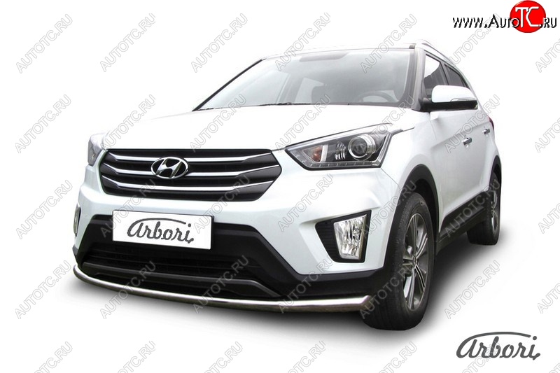 4 899 р. Защита переднего бампера Arbori (нержавейка, 1 труба d57 mm).  Hyundai Creta  GS (2015-2021) дорестайлинг, рестайлинг  с доставкой в г. Екатеринбург